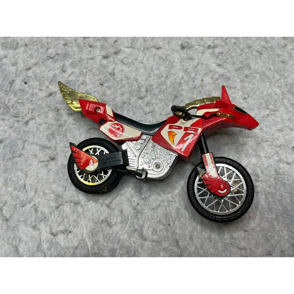 Vintage 1994 Bandai Power Rangers Red Ranger Shark Cycle‎ Motorcycle Toy 6 inch